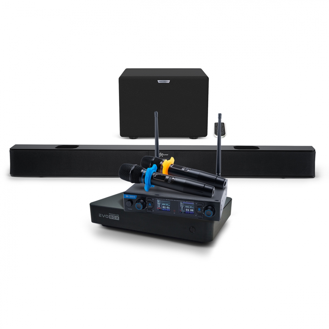 Hi-End караоке-система EVOBOX Premium + EvoSoundBar (саундбар с караоке) в Киришах